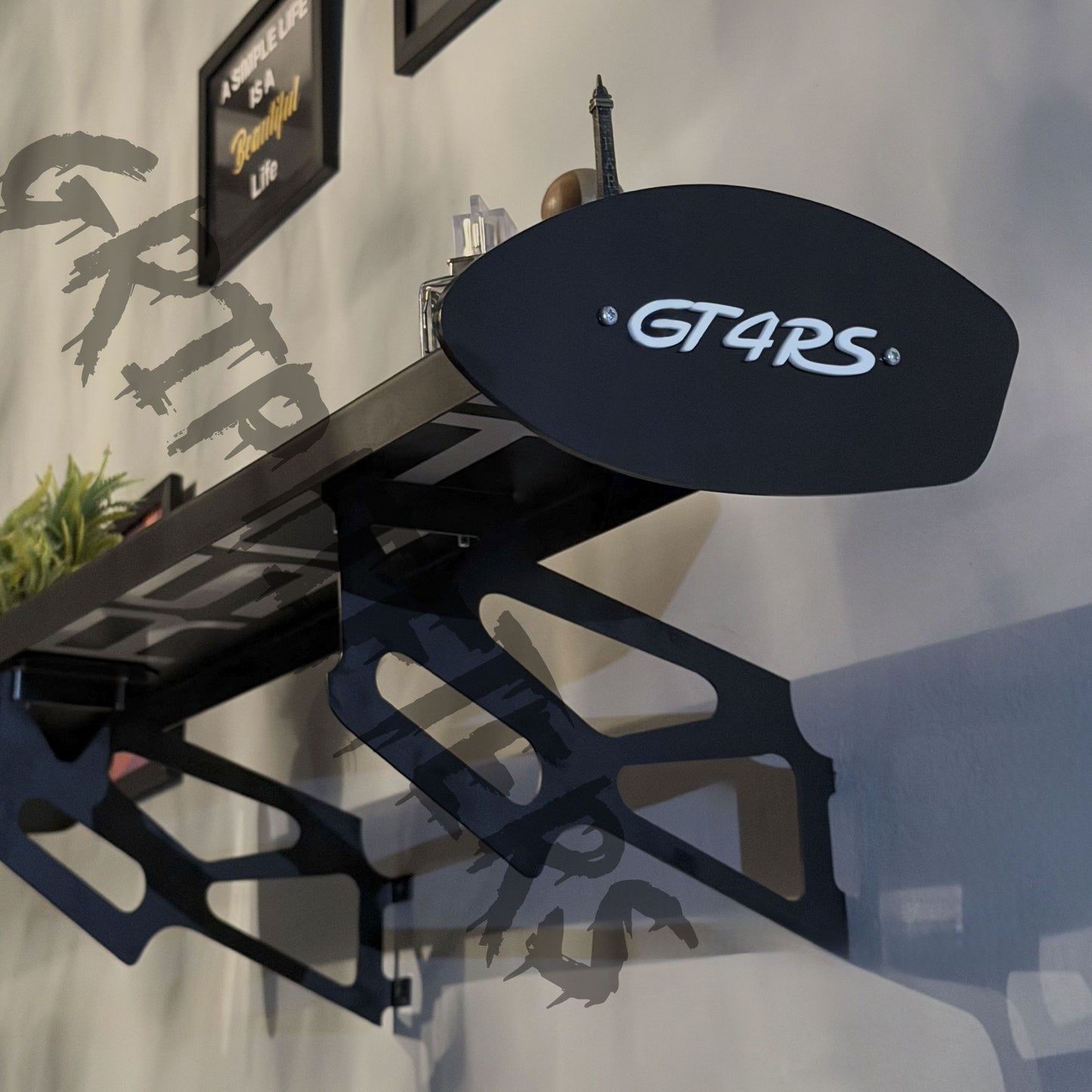 GT4 RS Style Spoiler Shelf | Aerodynamic Rear Wing Wall Decor