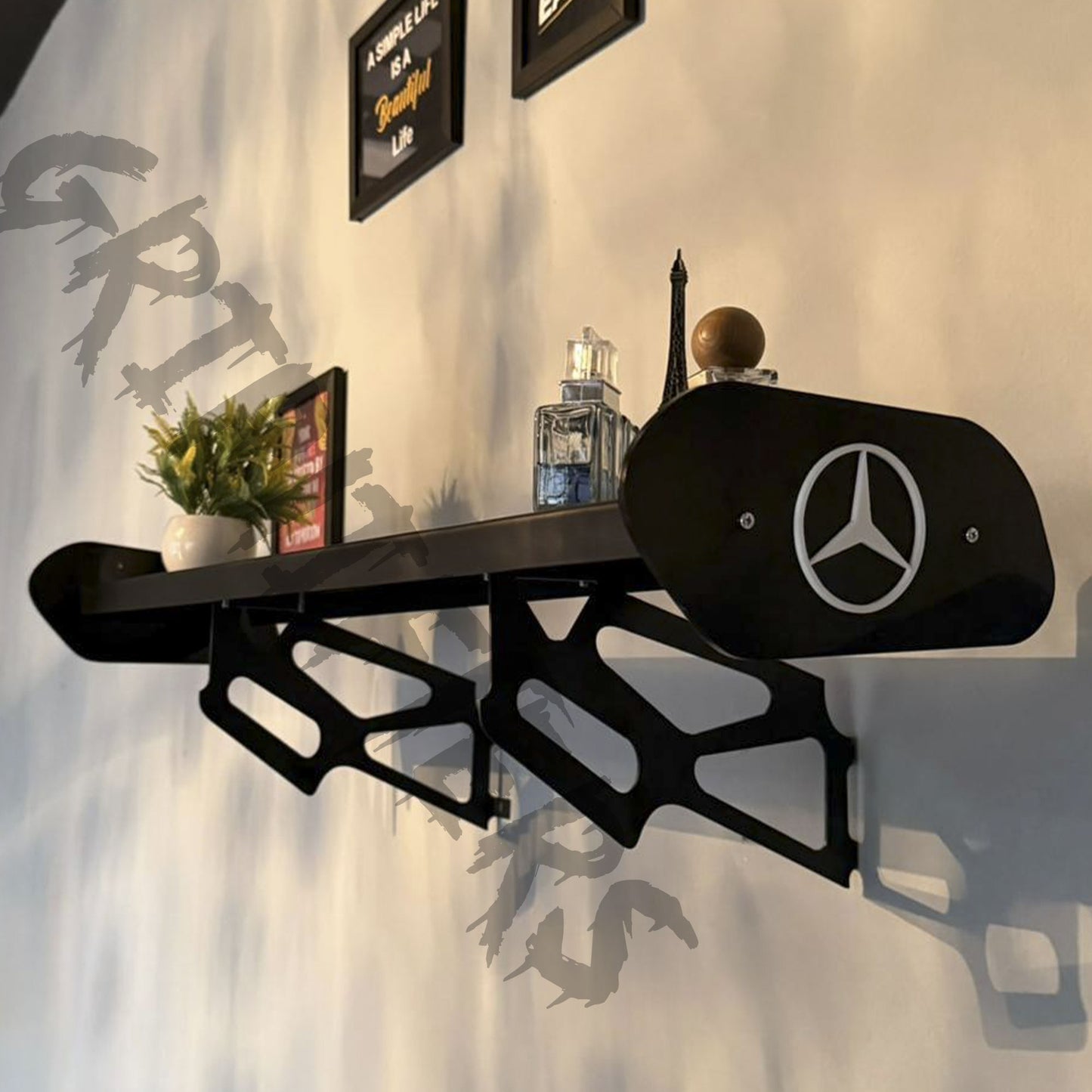 Custom Mercedes-AMG Style Spoiler Shelf | Luxury Garage Decor