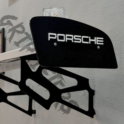 Porsche Style Spoiler Shelf | Two-Tone Motorsport Wall Mounted Decor