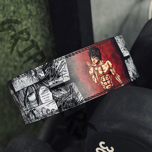 Baki Anime Lever Belt | Powerlifting & Weightlifting Belt | Anime Leather Deadlift Belt