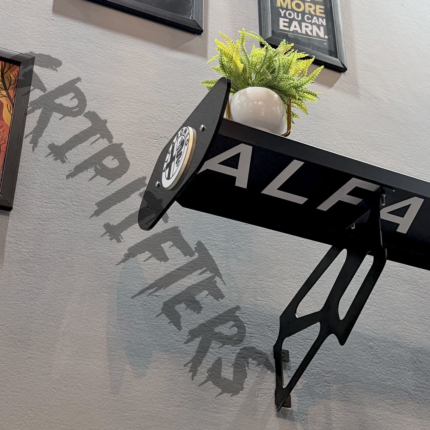Alfa Romeo Style Spoiler Shelf | Premium Motorsport Wall Mounted Decor