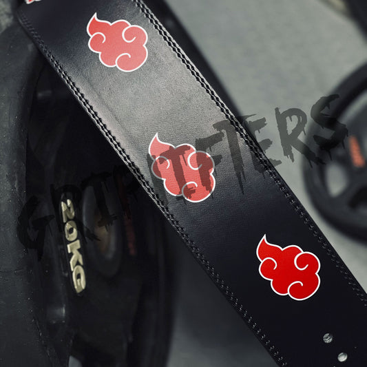 Akatsuki Cloud Lever Belt | Anime Powerlifting Weightlifting Belt | Custom Gym & Bodybuilding Deadlift Belt
