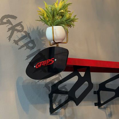 Porsche GT4 RS Style Spoiler Shelf | Two-Tone Motorsport Wall Mounted Decor