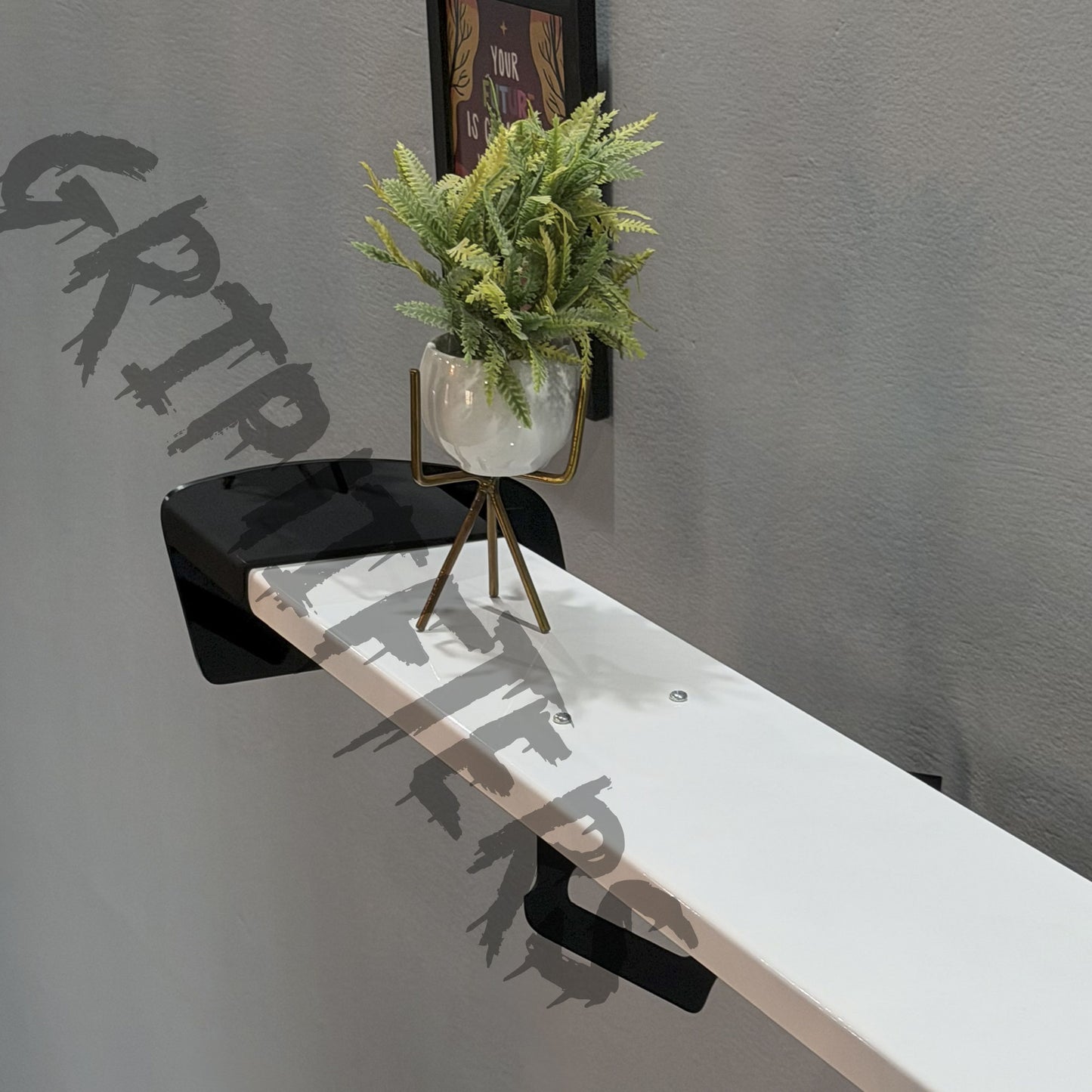 Porsche Style Spoiler Shelf | Two-Tone Motorsport Wall Mounted Decor