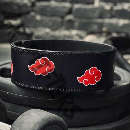 Akatsuki Cloud Lever Belt | Anime Powerlifting Weightlifting Belt | Custom Gym & Bodybuilding Deadlift Belt