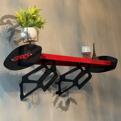 Porsche GT4 RS Style Spoiler Shelf | Two-Tone Motorsport Wall Mounted Decor