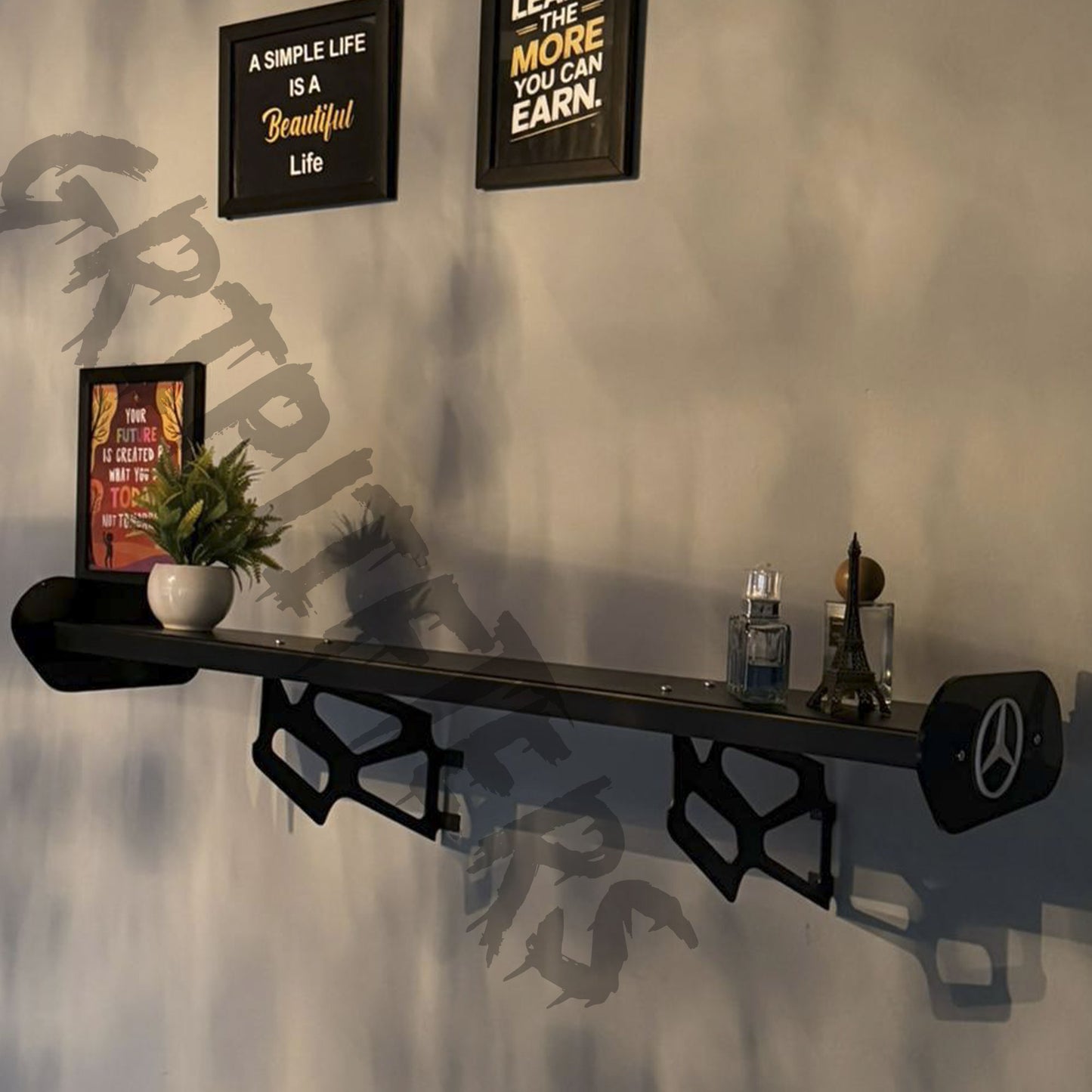 Custom Mercedes-AMG Style Spoiler Shelf | Luxury Garage Decor
