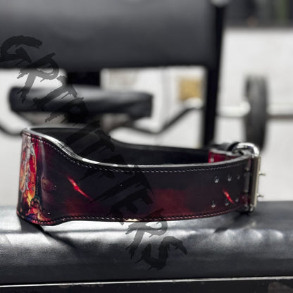 Demon Slayer Weightlifting Belt – Tengen Uzui & Rengoku Anime Gym Belt (Lever or Prong)
