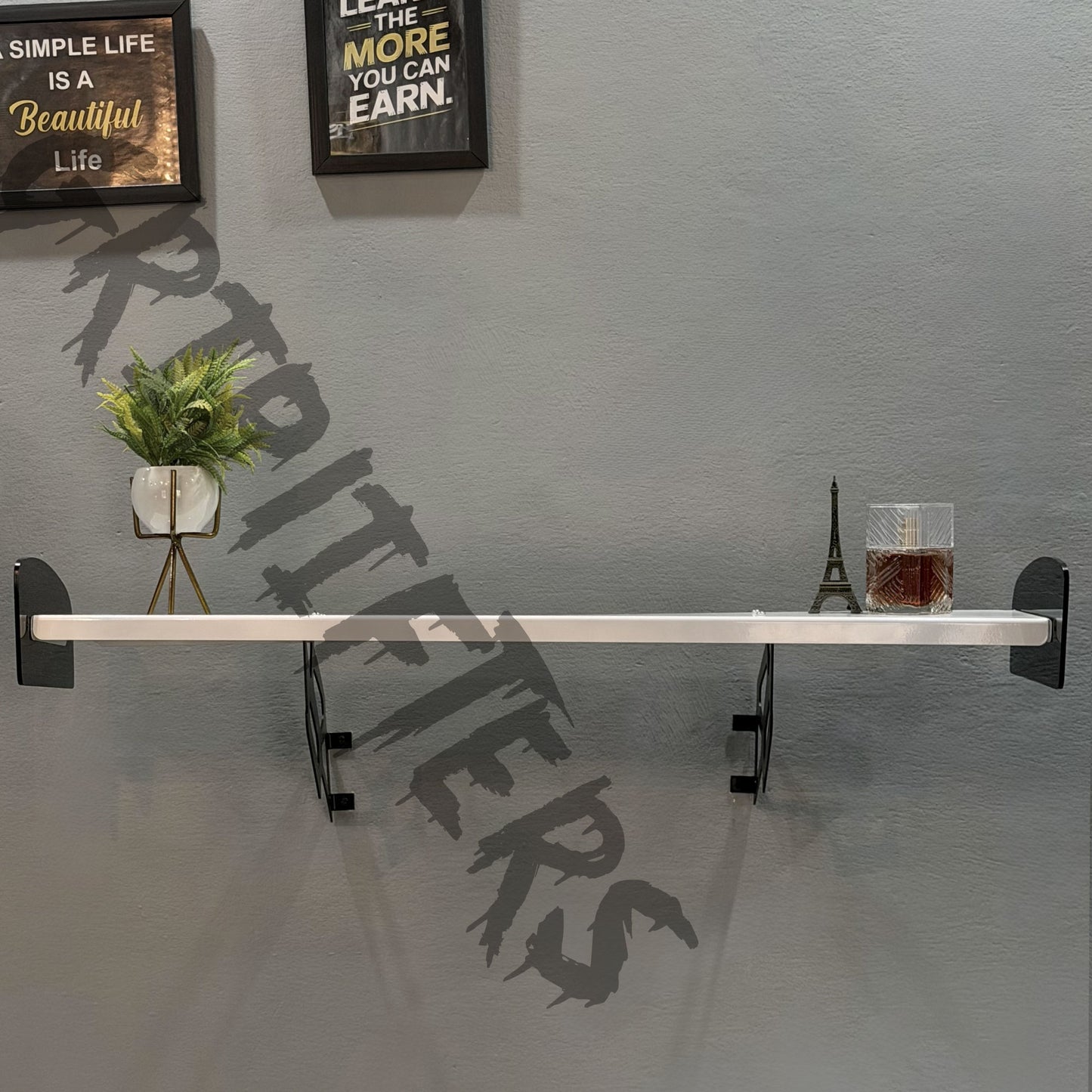 Porsche Style Spoiler Shelf | Two-Tone Motorsport Wall Mounted Decor