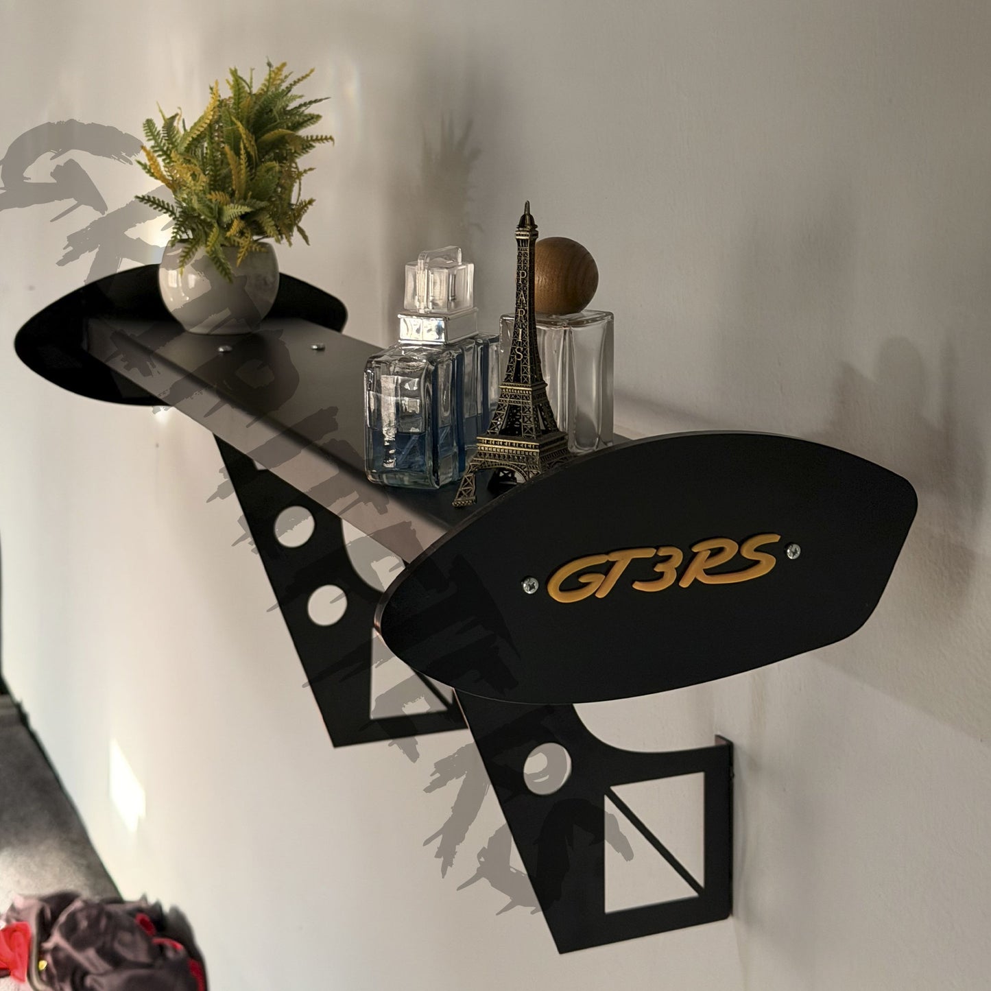 GT3 RS Gold Edition Wall-Mounted Spoiler Shelf | Premium Automotive Decor