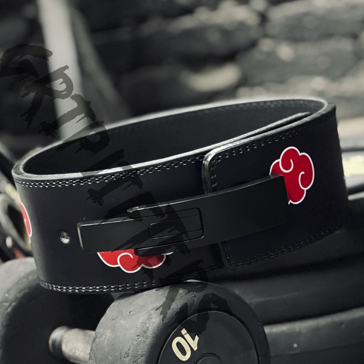 Akatsuki Cloud Lever Belt | Anime Powerlifting Weightlifting Belt | Custom Gym & Bodybuilding Deadlift Belt