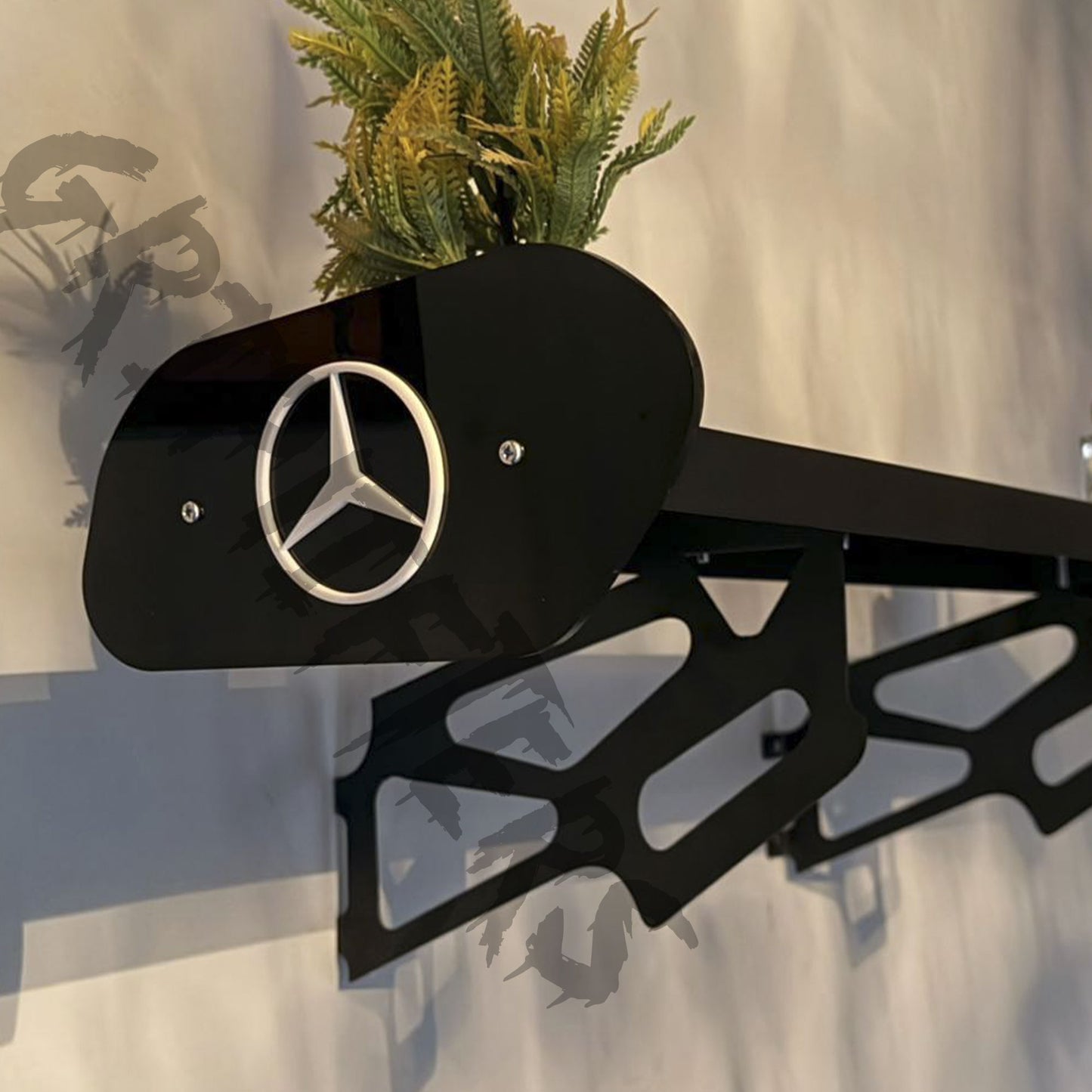 Custom Mercedes-AMG Style Spoiler Shelf | Luxury Garage Decor