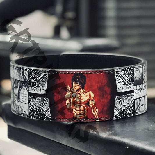 Baki Anime Lever Belt | Powerlifting & Weightlifting Belt | Anime Leather Deadlift Belt