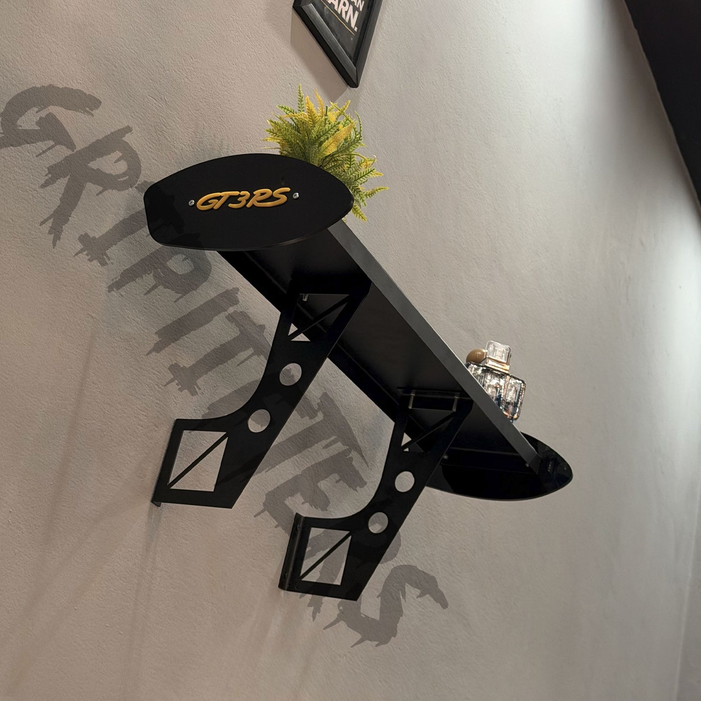 GT3 RS Gold Edition Wall-Mounted Spoiler Shelf | Premium Automotive Decor