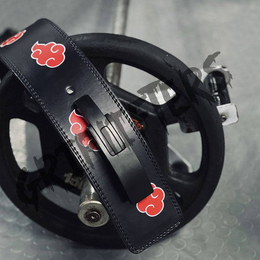 Akatsuki Cloud Lever Belt | Anime Powerlifting Weightlifting Belt | Custom Gym & Bodybuilding Deadlift Belt