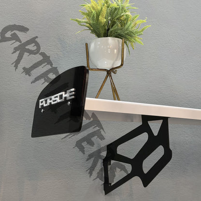 Porsche Style Spoiler Shelf | Two-Tone Motorsport Wall Mounted Decor