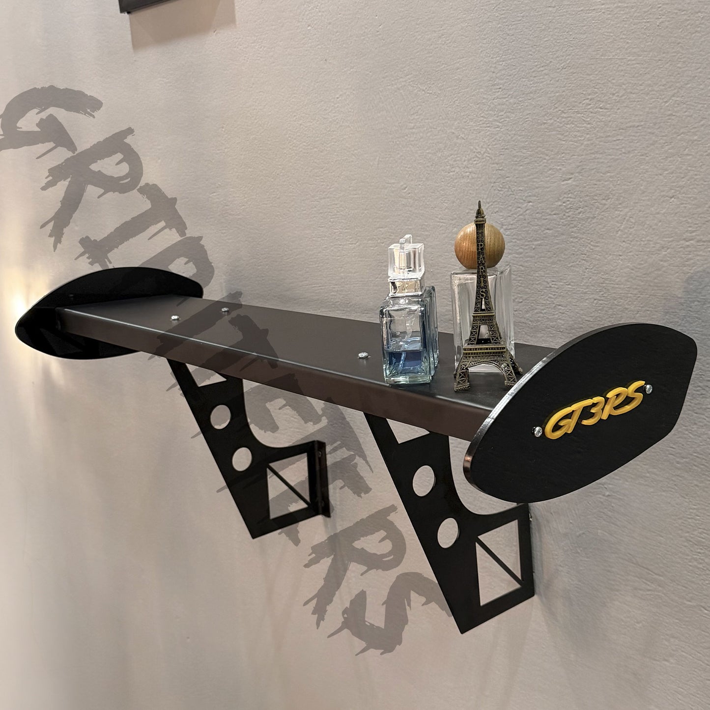 GT3 RS Gold Edition Wall-Mounted Spoiler Shelf | Premium Automotive Decor