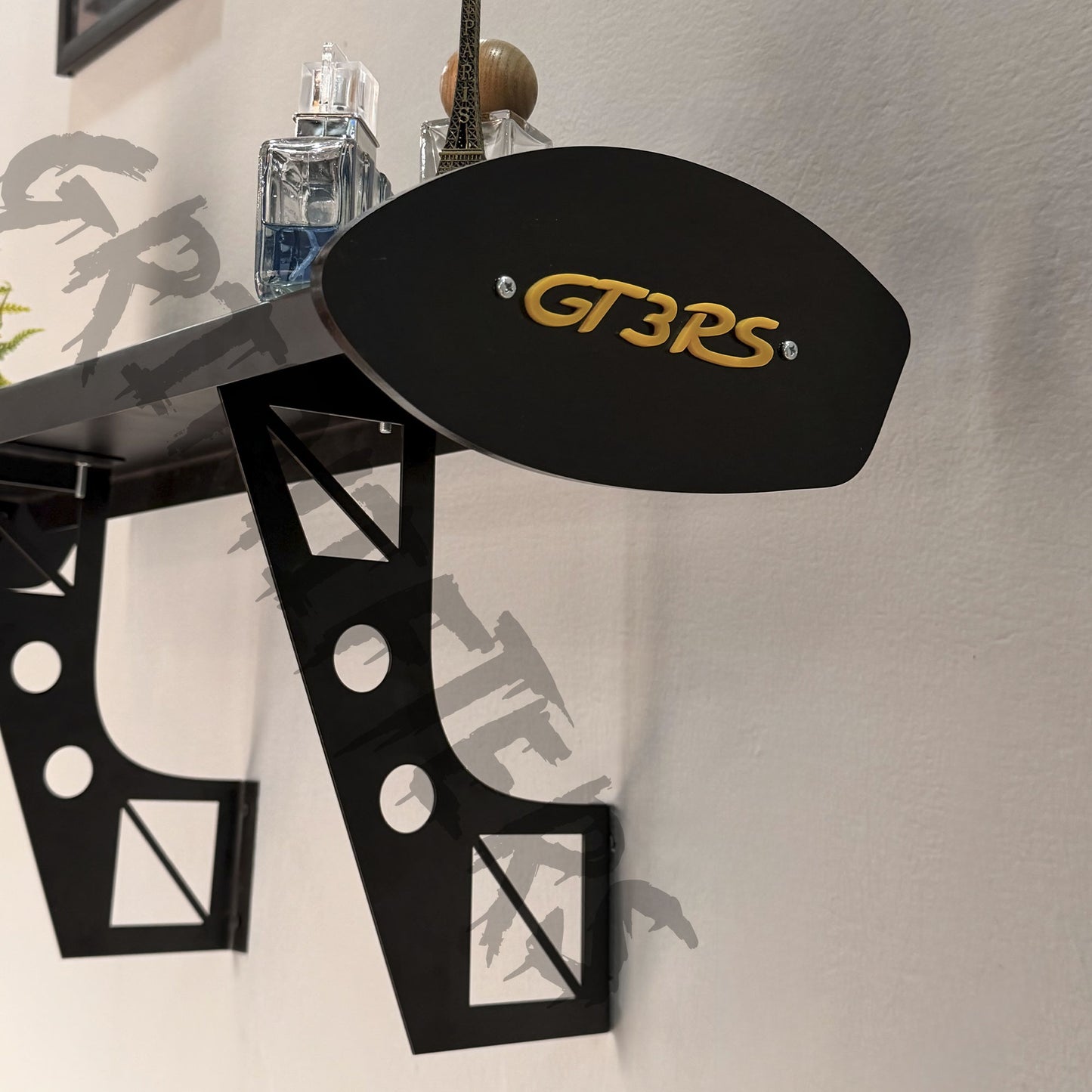 GT3 RS Gold Edition Wall-Mounted Spoiler Shelf | Premium Automotive Decor