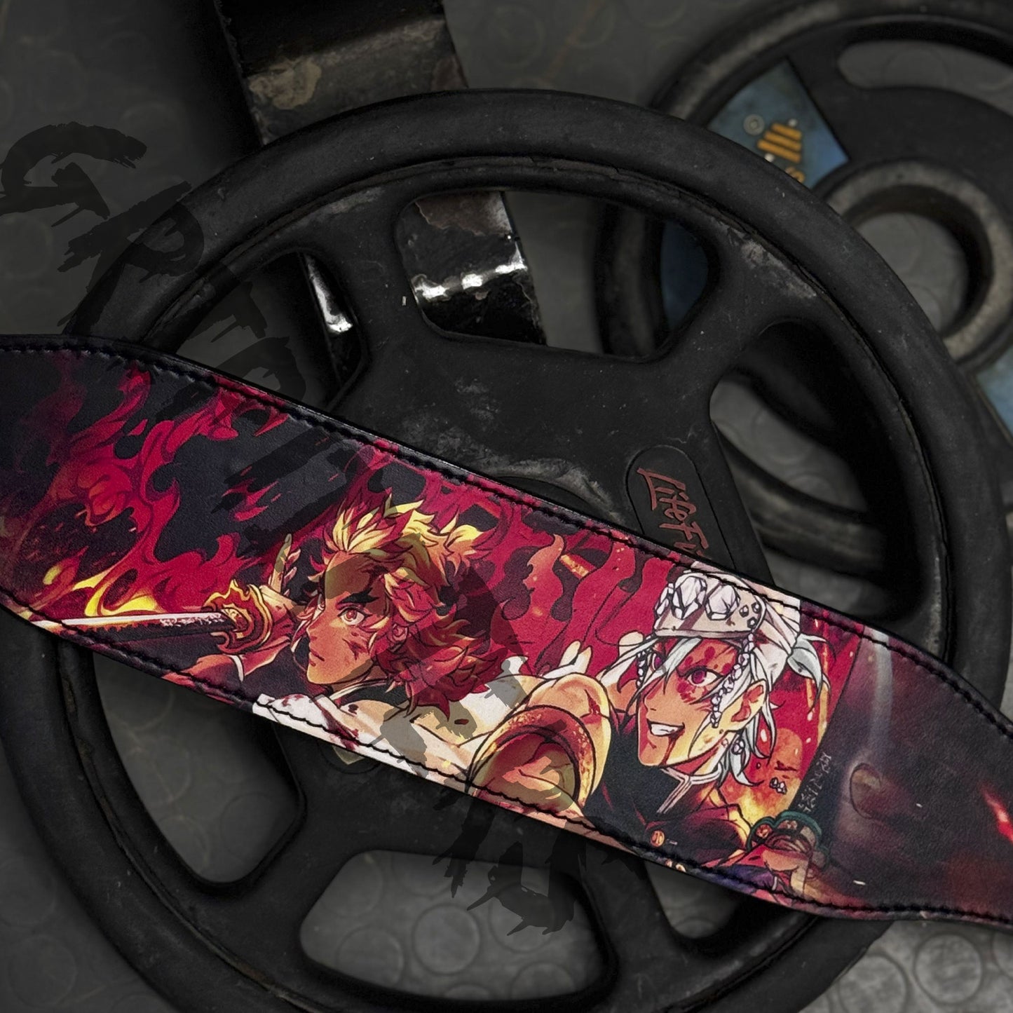 Demon Slayer Weightlifting Belt – Tengen Uzui & Rengoku Anime Gym Belt (Lever or Prong)