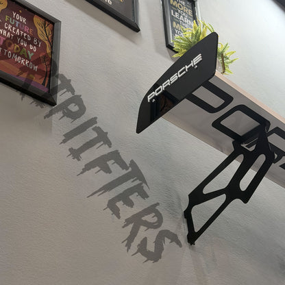 Porsche Style Spoiler Shelf | Two-Tone Motorsport Wall Mounted Decor