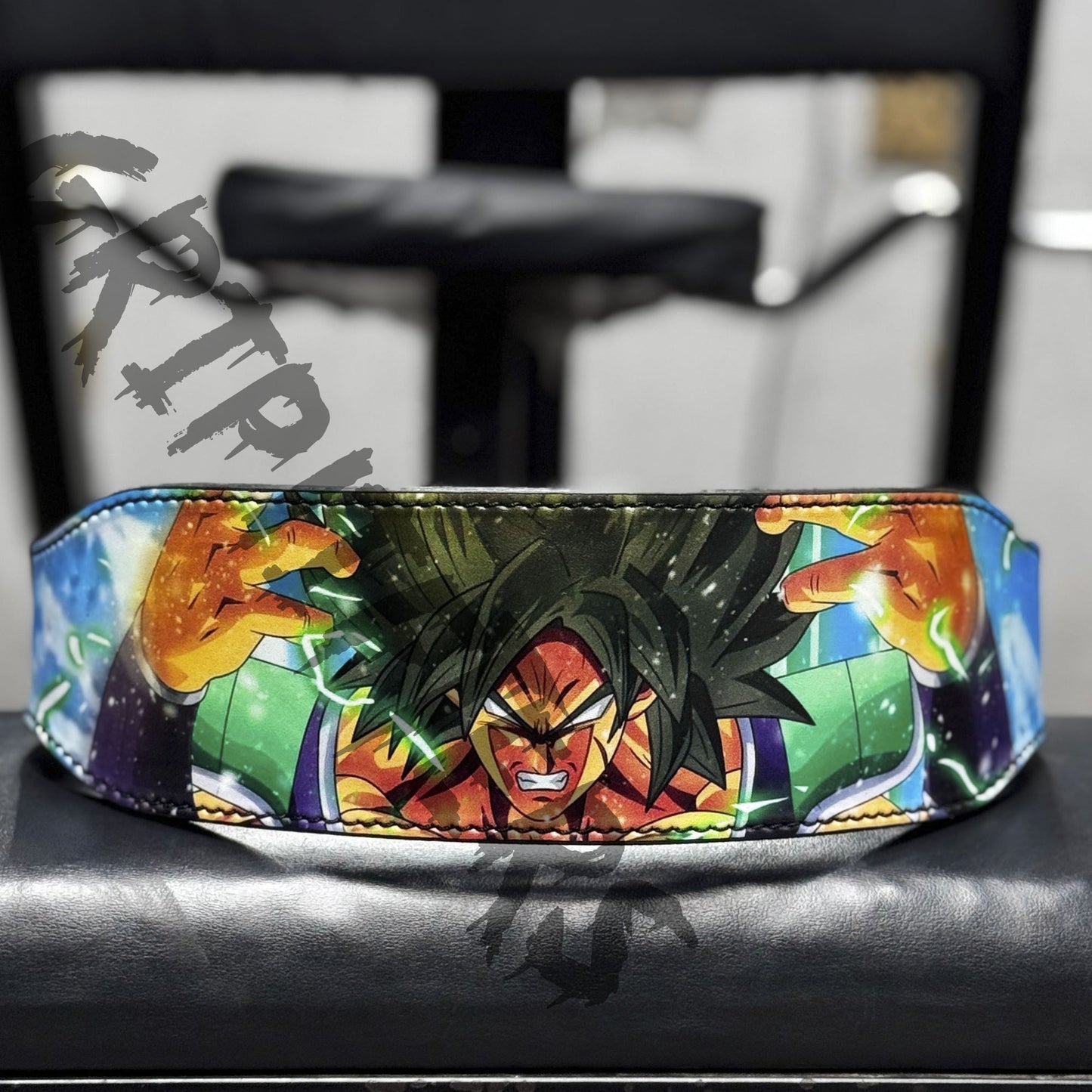 Dragon Ball Z Broly weightlifting belt – anime leather gym belt with green aura design