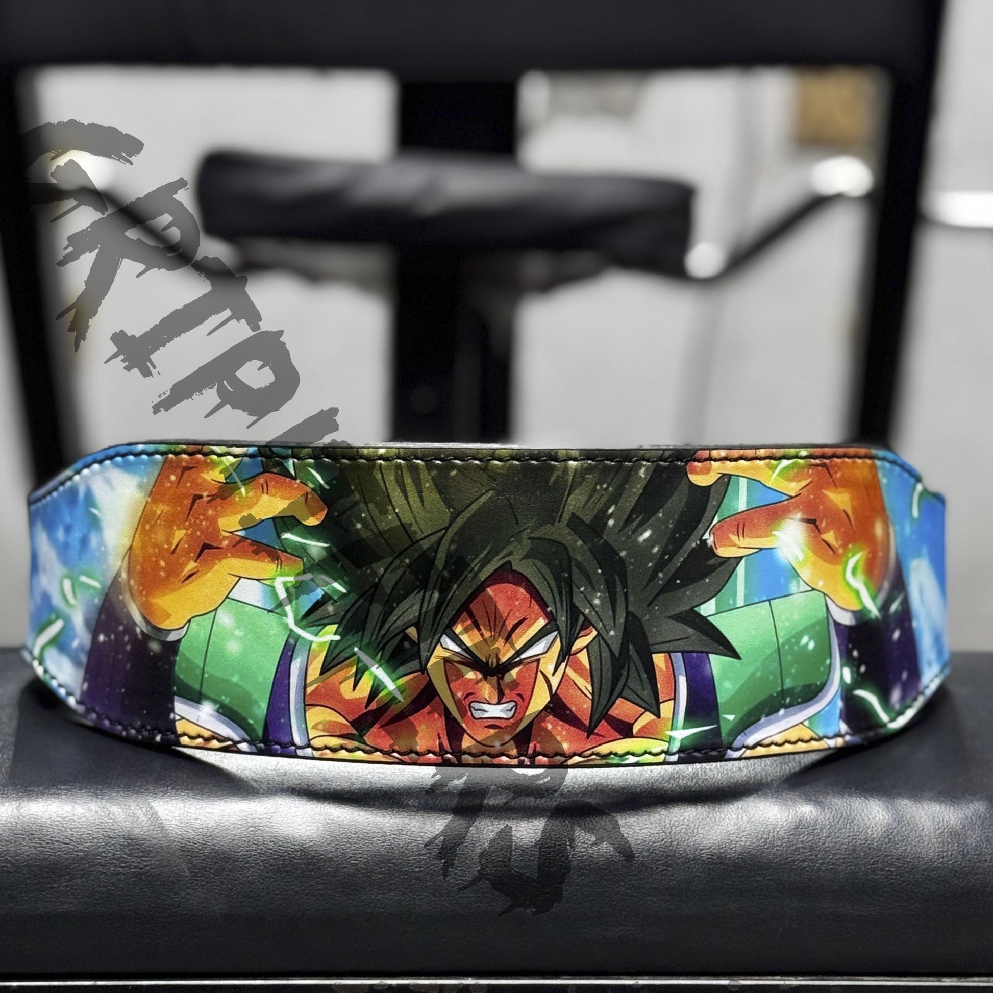 Dragon Ball Z Broly weightlifting belt – anime leather gym belt with green aura design
