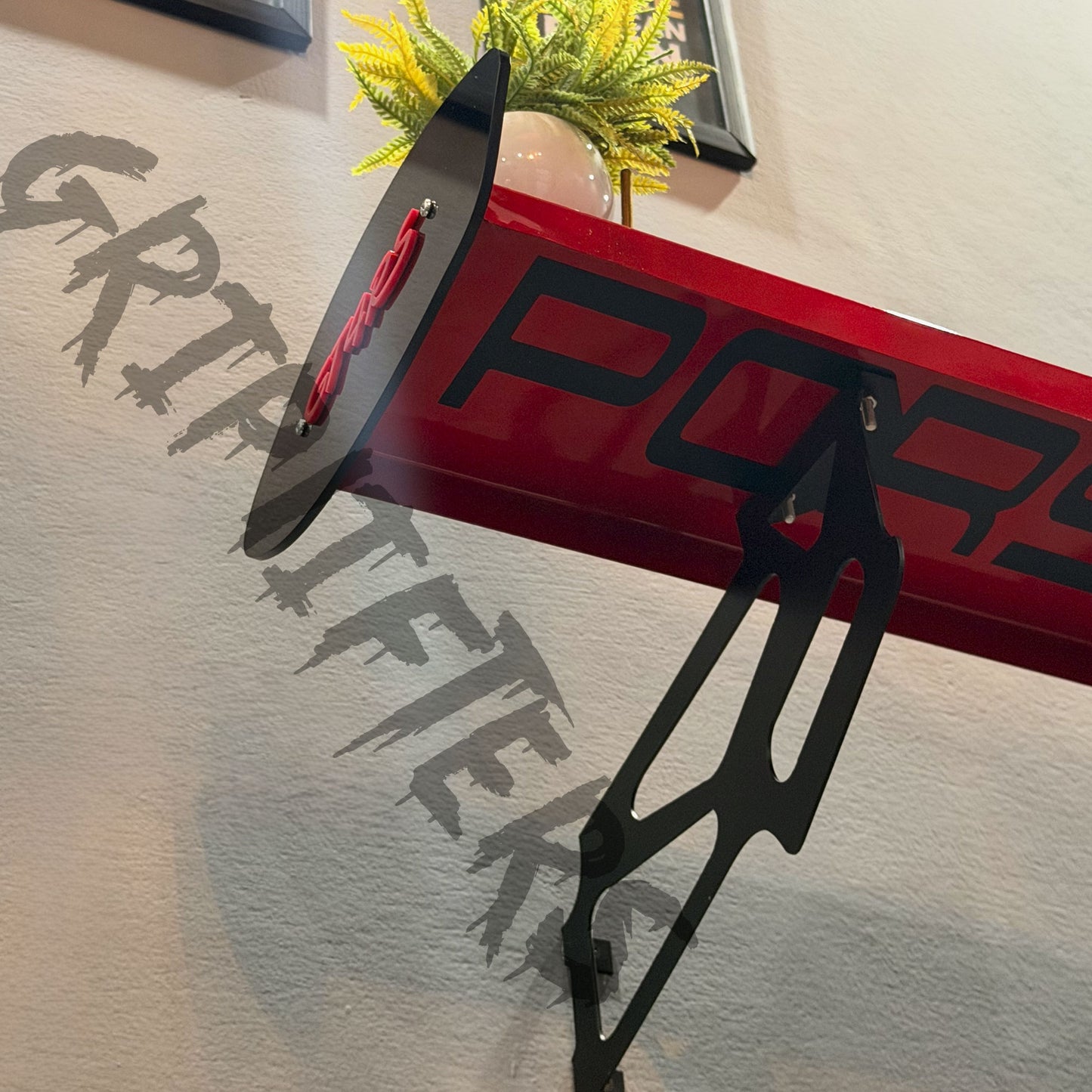 Porsche GT4 RS Style Spoiler Shelf | Two-Tone Motorsport Wall Mounted Decor