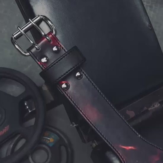 Demon Slayer anime weightlifting belt – Tengen Uzui and Rengoku artwork