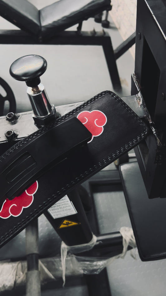 Akatsuki Cloud Lever Belt | Anime Powerlifting Weightlifting Belt | Custom Gym & Bodybuilding Deadlift Belt