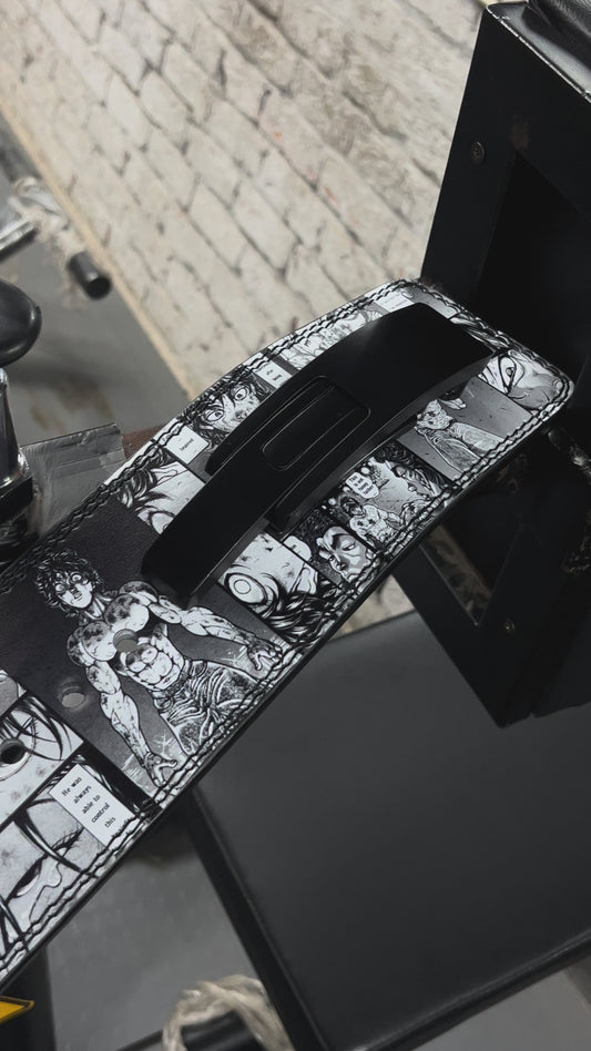 Baki Anime Lever Belt | Powerlifting & Weightlifting Belt | Anime Leather Deadlift Belt
